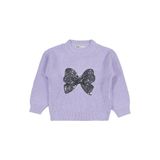 Civil Girls Kız Çocuk Fiyonk Nakışlı Kazak, 2-3 Yaş, 45U53235125W1, Lila, Kız Çocuklar