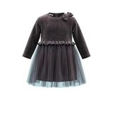 Civil Girls Kız Çocuk Fiyonklu Elbise, 3-4 Yaş, 26395330125W1, Antrasit, Kız Çocuklar