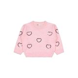 Civil Girls Kız Çocuk Pullu Kalp Nakışlı Kazak, 4-5 Yaş, 45U53349125W1, Pembe, Kız Çocuklar