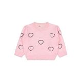 Civil Girls Kız Çocuk Pullu Kalp Nakışlı Kazak, 5-6 Yaş, 45U53349125W1, Pembe, Kız Çocuklar