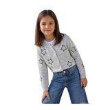 Civil Girls Kız Çocuk Pullu Yıldız Nakışlı Hırka, 7-8 Yaş, 39U53355225W2, Karmelanj, Kız Çocuklar