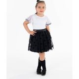 Civil Girls Kız Çocuk Tişört 4-9 Yaş Beyaz-Siyah - Beyaz - Siyah - 8 - 9 Yaş