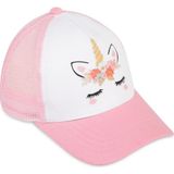Civil Girls Kız Çocuk Unicorn Desenli Beyaz Kep Şapka Standart Beden 2-5 Yaş İçin Eğlenceli Tasarım - Beyaz - Küçük