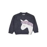 Civil Girls Kız Çocuk Unicorn Desenli Kazak, 4-5 Yaş, 45U53234225W1, Antrasit, Kız Çocuklar