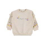 Civil Girls Kol Fırfırlı Çiçek Baskılı 2-5 Yaş Eşofman Takımı - Bej 5-6 Yaş