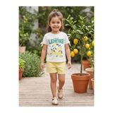 Civil Girls Limon Baskılı 2-5 Yaş Kırık Beyaz - Sarı Takım