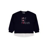 Civil Girls Love You Forever Baskılı Kız Çocuk Sweatshirt, 6-7 Yaş, 19973896824W1, Lacivert, kız-çocuk