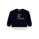 Civil Girls Love You Forever Baskılı Kız Çocuk Sweatshirt, 9-10 Yaş, 19973896824W1, Lacivert, kız-çocuk