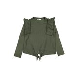 Civil Girls Omuz Fırfırlı Sweatshirt, 7-8 Yaş, 19330J46225W2-HKI-7, Haki, kız-çocuk