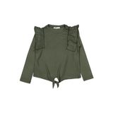 Civil Girls Omuz Fırfırlı Sweatshirt, 9-10 Yaş, 19330J46225W2-HKI-9, Haki, kız-çocuk
