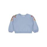 Civil Girls Omuzu Çiçek Nakışlı 6-9 Yaş Sweatshirt -, 7-8 Yaş, 19330J46025W2, Mavi, kız-çocuk