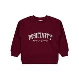 Civil Girls POSSITIVE Baskılı 2-5 Yaş Sweatshirt - Bordo 3-4 Yaş