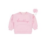 Civil Girls SPARKLING Baskılı Sweatshirt, 5-6 Yaş, 19973230525W1-PDR-5, Pudra, kız-çocuk