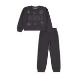 Civil Girls Star Baskılı 6-9 Yaş Eşofman Takımı - Gri 8-9 Yaş, 7-8 Yaş, 25K34223825W1, Antrasit, kız-çocuk