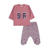 Civil Kız Bebek 96 Nakışlı Pembe Pijama Takımı 6-9 Ay, 9-12, 22208011925W1, Gül Kurusu, kız-bebek