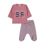 Civil Kız Bebek 96 Nakışlı Pijama Takımı, 6-9 AY, 22208011925W1, Gül Kurusu, kız-bebek