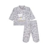 Civil Kız Bebek Ayı Tavşan Nakışlı Patikli Pijama Takımı 1-3 Ay, 6-9 AY, 22043256425W1, Gri, kız-bebek