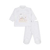Civil Kız Bebek Ayı Tavşan Nakışlı Patikli Pijama Takımı 6-9 Ay, 6-9 AY, 22043256425W1, Ekru, kız-bebek