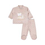 Civil Kız Bebek Ayı Tavşan Nakışlı Patikli Pijama Takımı 6-9 Ay, 6-9 AY, 22043256425W1, Kahve, kız-bebek