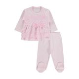 Civil Kız Bebek Fırfır Tüllü Pijama Takımı 6-9 Ay, 9-12, 22459065625W1, Pembe, kız-bebek