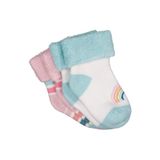 Civil Rainbow Kıvrık Havlu Bebek Kız Çorap Set 2'li, 6 Ay, D3E08043825W1, Standart, kız-bebek