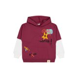 Civil Stop Yıldız Baskılı Erkek Çocuk Sweatshirt, 6-7 Yaş, 19785042825W1, Bordo, erkek-çocuk