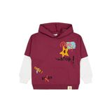 Civil Stop Yıldız Baskılı Erkek Çocuk Sweatshirt, 8-9 Yaş, 19785042825W1, Bordo, erkek-çocuk