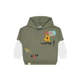 Civil Stop Yıldız Baskılı Erkek Çocuk Sweatshirt, 8-9 Yaş, 19785042825W1, Haki, erkek-çocuk