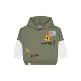 Civil Stop Yıldız Baskılı Erkek Çocuk Sweatshirt, 9-10 Yaş, 19785042825W1, Haki, erkek-çocuk