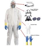 Civilcivilal Boya İşlerinde Tam Koruma Set Lamineli Tulum Eldiven Maske Filtre Gözlük SET330088162113033APEX