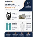 Civilcivilal İlaçlama Boya İşleri Tam Koruma Set-6 (3M Maske Filtre Lamineli Tulum Eldiven )