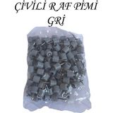 Civili Raf Pimi Duvar Dolap Mobilya Pimi Sert Plastik Raf Tutucu Gri 100 Adet Tekli (1 Paket)