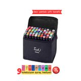 Cıvıltı Touch Marker Art Çift Uçlu 60 Adet Kalem Seti Çantalı Premium Boyama Kalemi