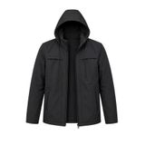 CIVILTIPOLO Erkek Kapüşonlu Softshell Mont Su Geçirmez Fermuarlı Cepli Mevsimlik Mont