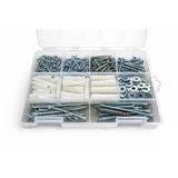 Cıvtex 312 Parça 11 Çeşit Vida Dübel Ve Pul Seti - Organizer Takım Çantası - Dın 7505 Sunta Vidaları - Kraft Plastik Dübel - Pz2 Bits Uç Dahil