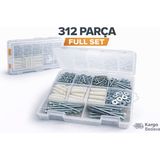 CIVTEX CİVATA 312 Parça 11 Çeşit Vida Dübel ve Pul Seti - Organizer Takım Çantası - 1 Adet
