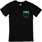 Cix 5 Stars Mountains Siyah Cep Logo Tasarımlı Erkek T-shirt
