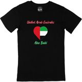 Cix Abu Dabi Bayraklı Kalpli Siyah Erkek T-shirt