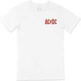Cix Ac Dc Kırmızı Logolu Cep Logo Tasarımlı Beyaz Erkek T-shirt
