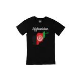 Cix Afganistan Haritalı ve Bayraklı Siyah T-shirt