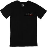Cix Air Jordan Çizgili Cep Logo Tasarımlı Siyah Tişört