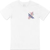 Cix Amerika Şehir İsimli Cep Logo Tasarımlı Beyaz T-shirt