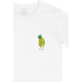 Cix Ananas Girl Cep Tasarım Baskılı Beyaz Tişört