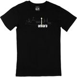 Cix Ankara Çizimli Bayraklı Siyah T-shirt