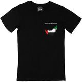 Cix Arap Emirlikleri Haritalı ve Bayraklı Siyah Cep Logo Tasarımlı Erkek T-shirt
