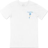 Cix Arjantin Haritalı ve Bayraklı Beyaz Cep Logo Tasarımlı Erkek T-shirt
