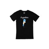Cix Arjantin Haritalı ve Bayraklı Siyah T-shirt