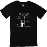Cix Aşık Astronot Siyah Erkek T-shirt