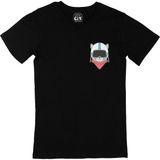Cix Astronot Kedi Cep Logo Tasarımlı Siyah Tişört