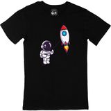Cix Astronot ve Roket Siyah T-shirt